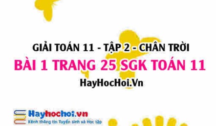 Bài 1 trang 25 Toán 11 tập 2 Chân trời sáng tạo